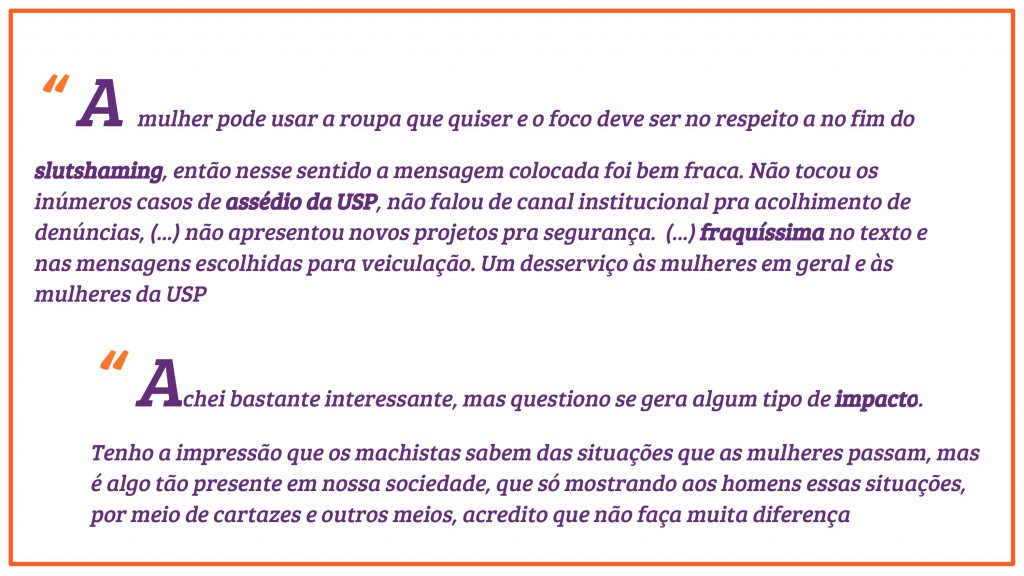 Campanha Isso Tem que Parar – USP Mulheres