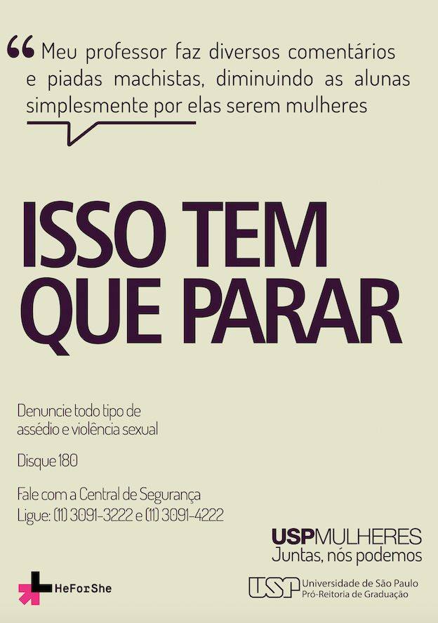 Campanha Isso Tem que Parar – USP Mulheres