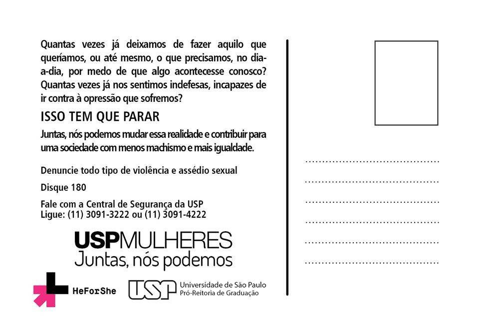 Campanha Isso Tem que Parar – USP Mulheres